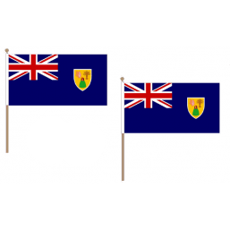 Turks and Caicos Islands Fabric National Hand Waving Flag Flags - United Flags And Flagstaffs